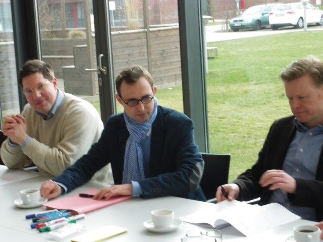 Zuhörer Alexander Cyron, Dirk Schrödter und Dr. Tim Fiedler